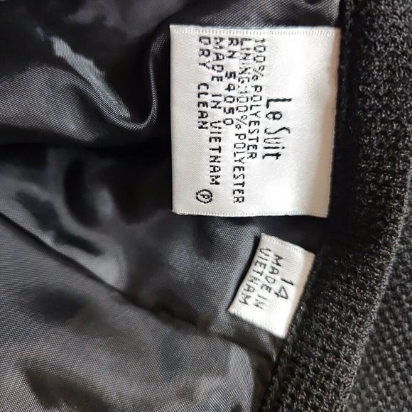 le suit 14 Skirt Suit Black Women's short sleeve jacket lined - Picture 13 of 16